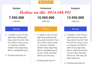 Báo giá phần mềm kế toán misa sme net 2025