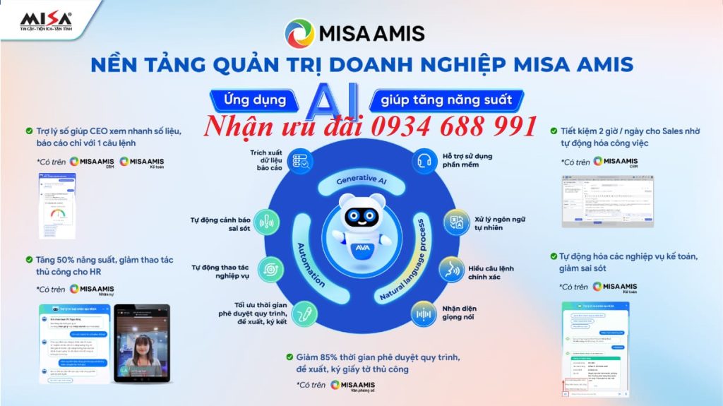 Phần mềm kế toán online MISA AMIS tích hợp AI